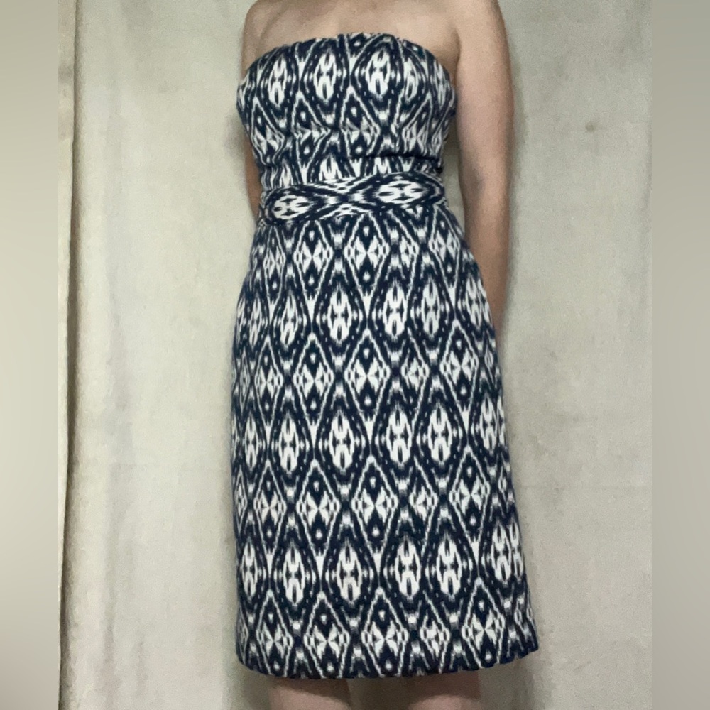 Beautifully made Banana Republic Ikat woven strapless dress size 8 excellent con - Picture 4 of 15